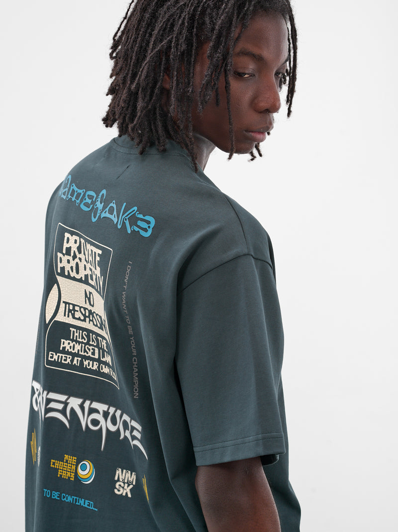 Sava Green Oversized Warning Tee (N3-AW25-N3-TSG-0A-NG-GREEN)