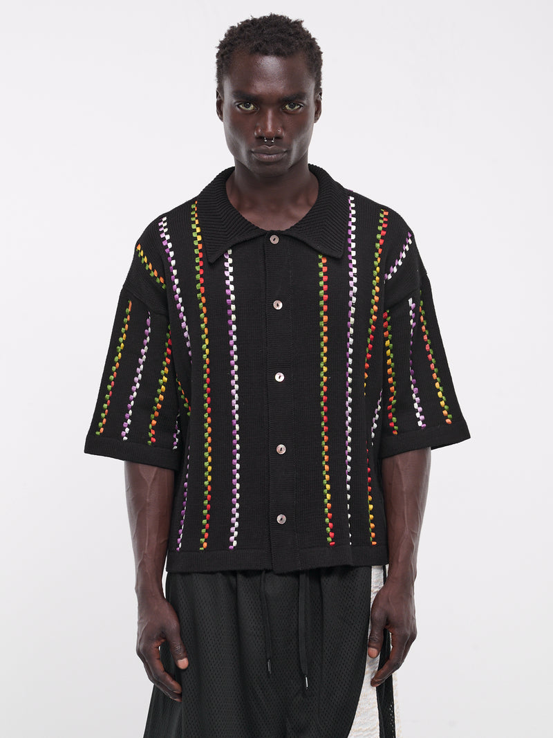 Bill Warm Up Knit Shirt (N3-N3-KN-03A-EUPHORIC-BLACK)