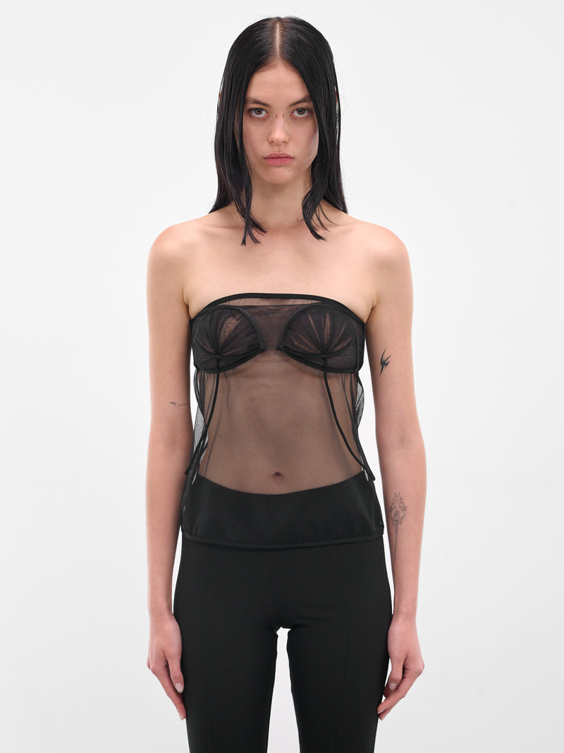 Upside-Down Pleated Bra Top (ND-TOP100-2003-101-BLACK)