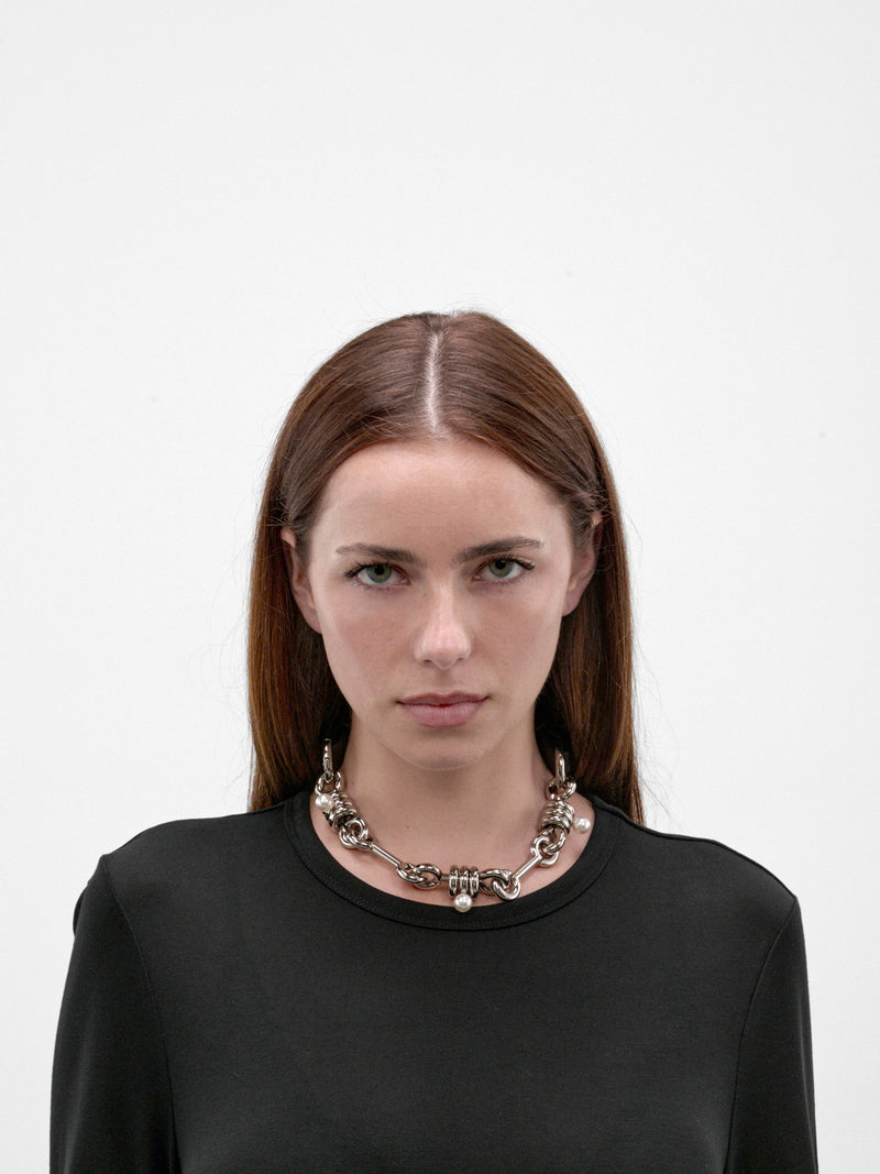 Palladium & Pearl Necklace (NKS113-0900-PALLADIUM-PEARL-CH)