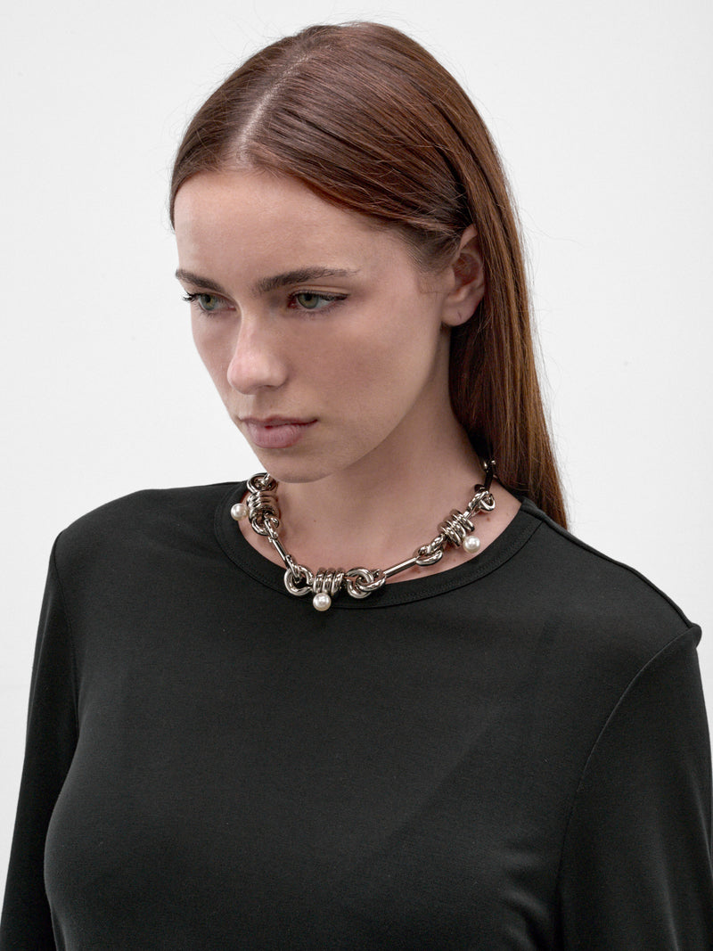 Palladium & Pearl Necklace (NKS120-0900-PALLADIUM-PEARL)