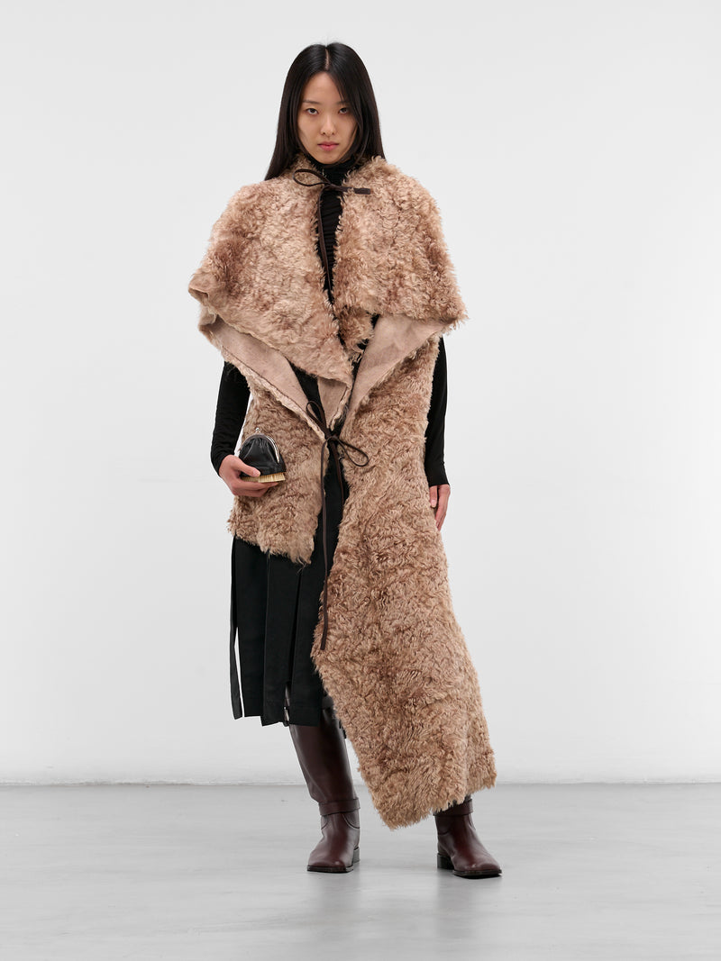 Brown Mohair-Silk Stuoia Cape (NP08-A003-SHSK-BROWN)