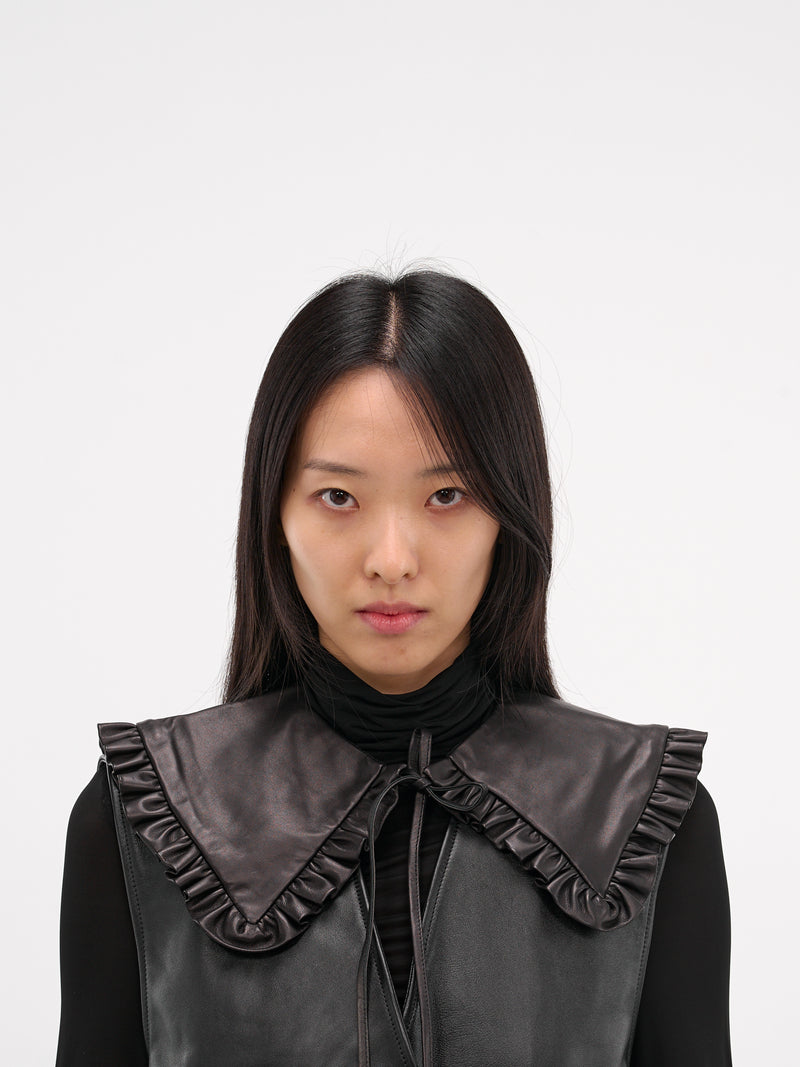 Black Lambskin Gala Collar (NP08-A005-LEA-BLACK)