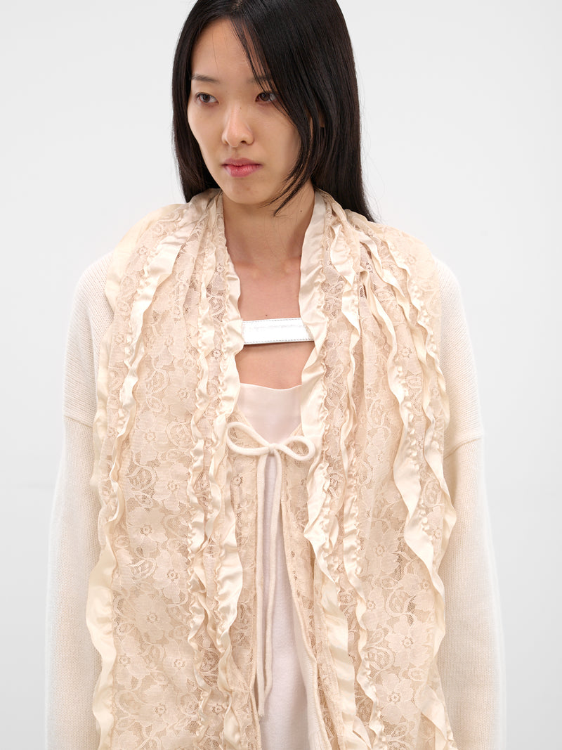 Cream Centrino Draped Lace Cardigan (NP08-K002-CMYN-CREAM)