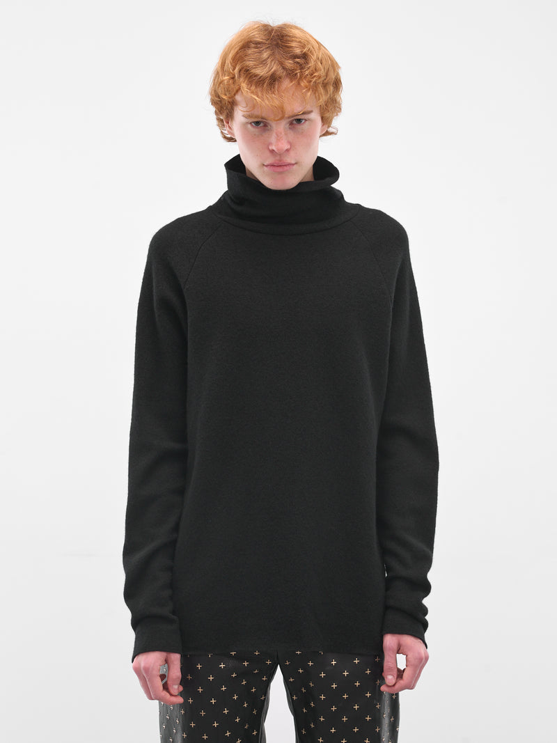 Black Alpaca Raglan Turtleneck Sweater (NT260DT-NWA-BLACK)