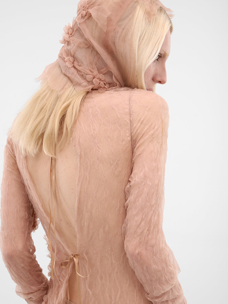 Nude Shibari Sheer Maxi Dress (NUDE-SHIBARI)