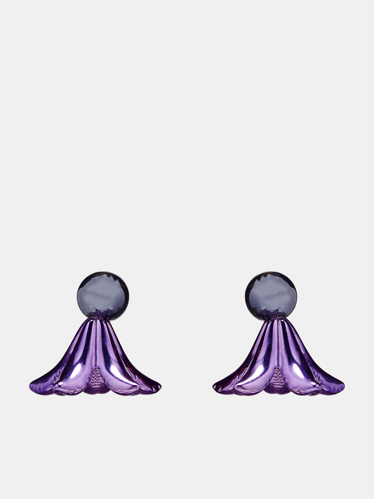 Dangling Puffy Flower Earrings (ORMV0483A0-P6528-00C61-VIOLET)