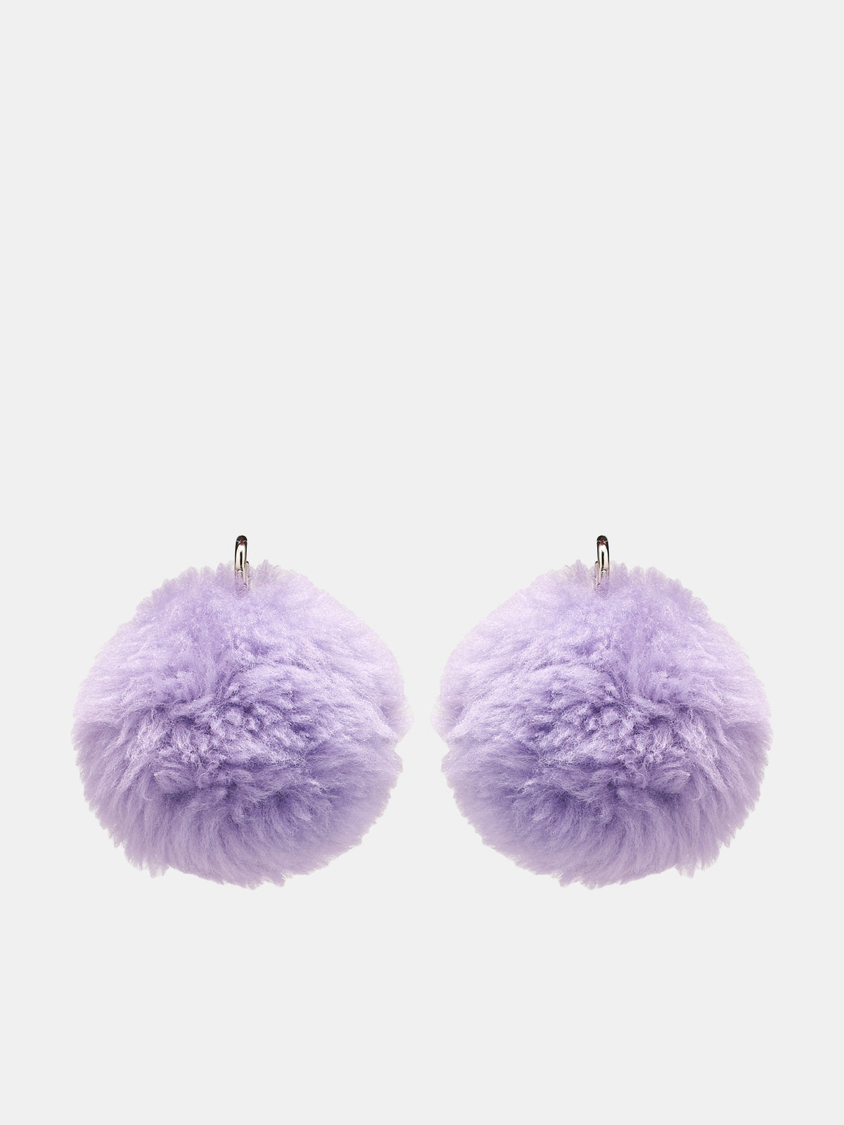 Fluffy Pom-Pom Earrings (ORMV0491N0-P6644-00C61-PURPLE)