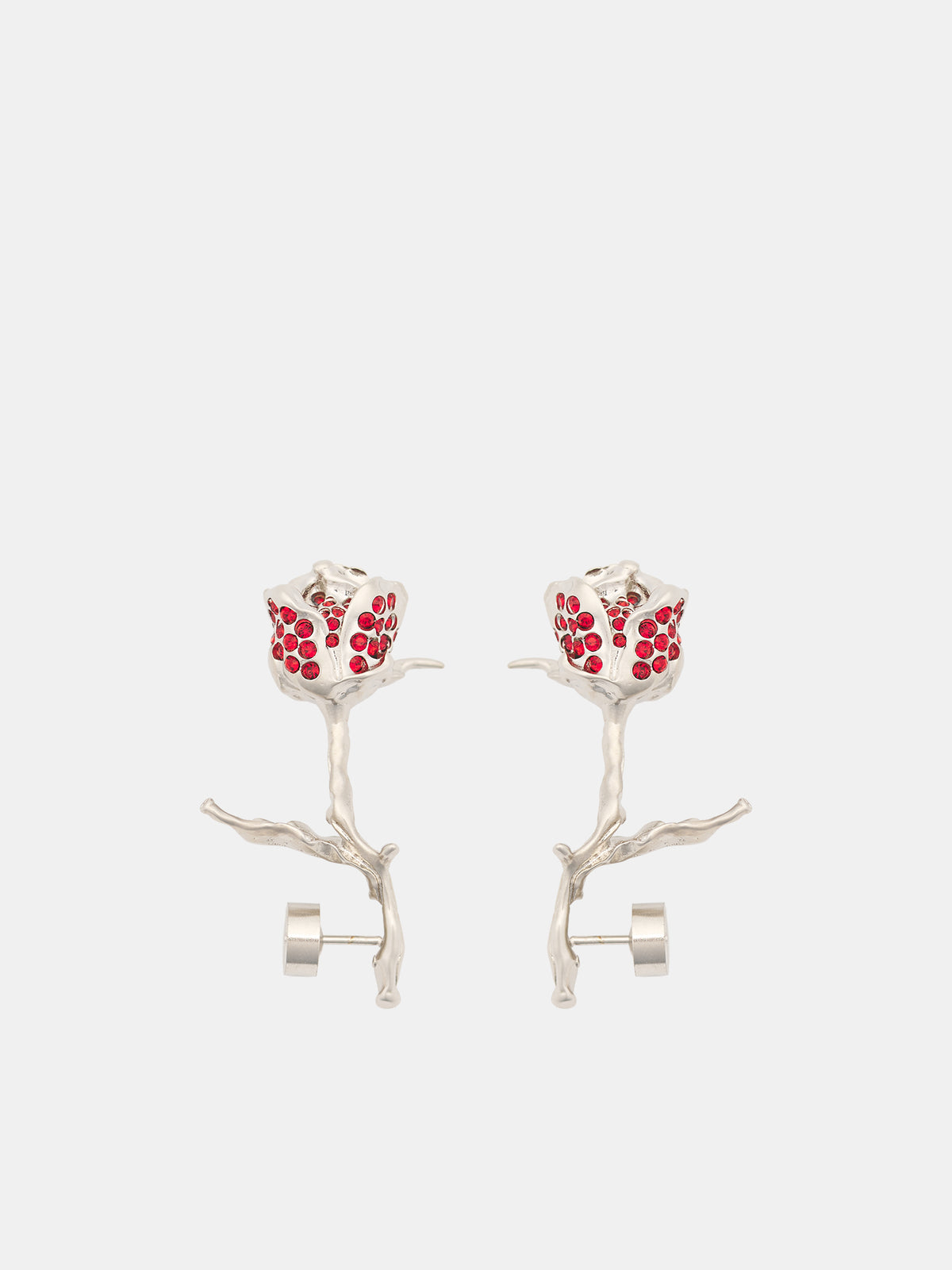 Rhinestone Rose Earrings (ORMV0509N1-S2000-RED)