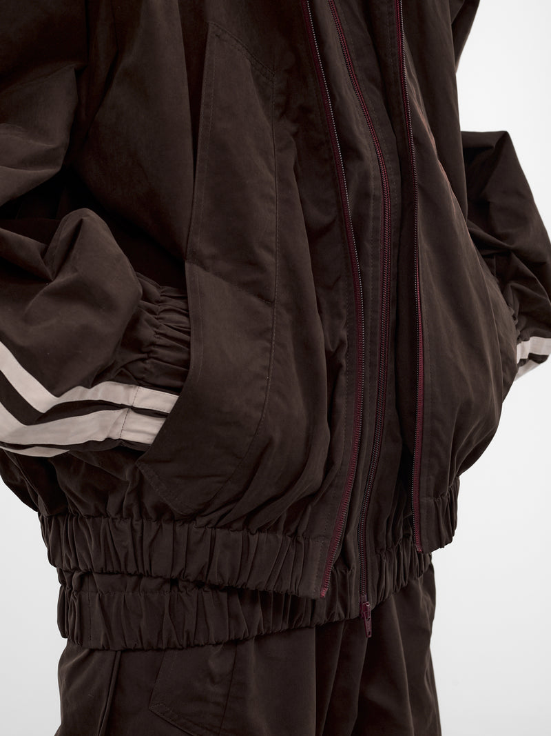 Brown Layered Fusion Track Jacket (OU-001-A-BROWN)
