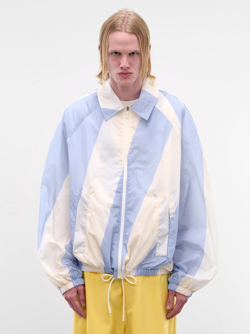 Nylon Diagonal Stripe Windbreaker Jacket (OUM00139AW00753-PRINT-MAXI-STR)