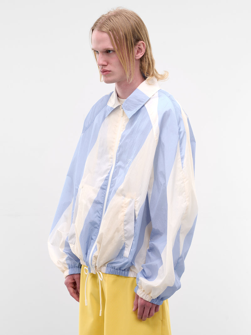 Nylon Diagonal Stripe Windbreaker Jacket (OUM00139AW00753-PRINT-MAXI-STR)