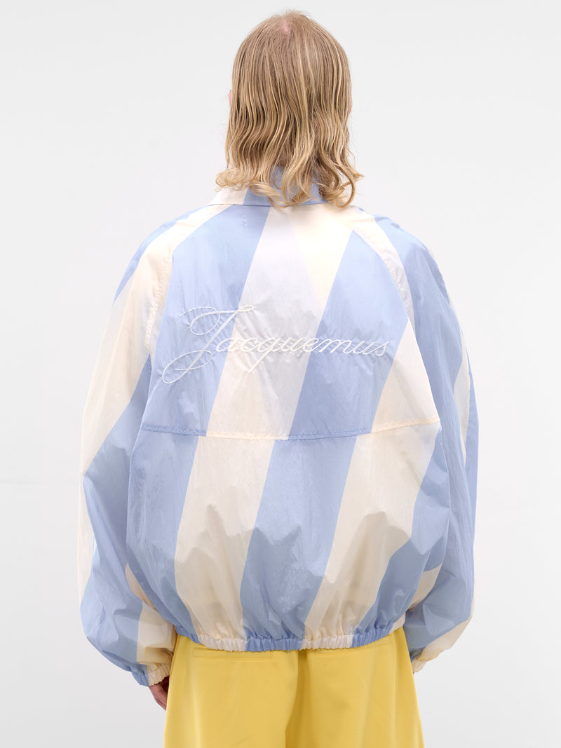 Nylon Diagonal Stripe Windbreaker Jacket (OUM00139AW00753-PRINT-MAXI-STR)
