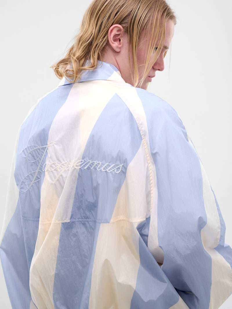 Nylon Diagonal Stripe Windbreaker Jacket (OUM00139AW00753-PRINT-MAXI-STR)