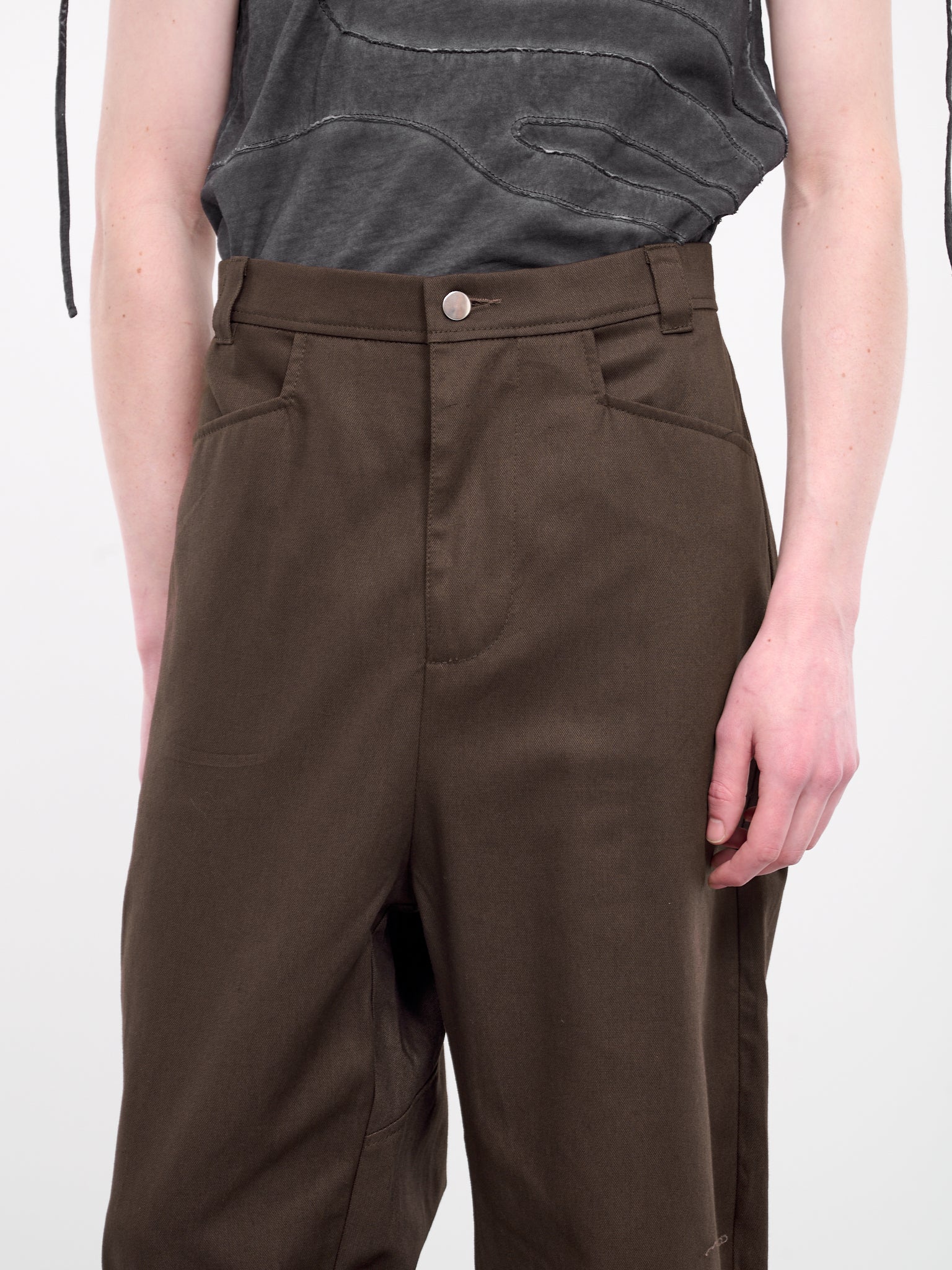 Cocoon Shaped Trousers (P-01-H-BROWN)