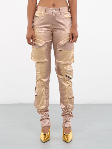 【送料&関税込】Golden Pants With Front Pences And Rea P-Landy-Show Pants (P-LANDY-SHOW-984-GOLD)