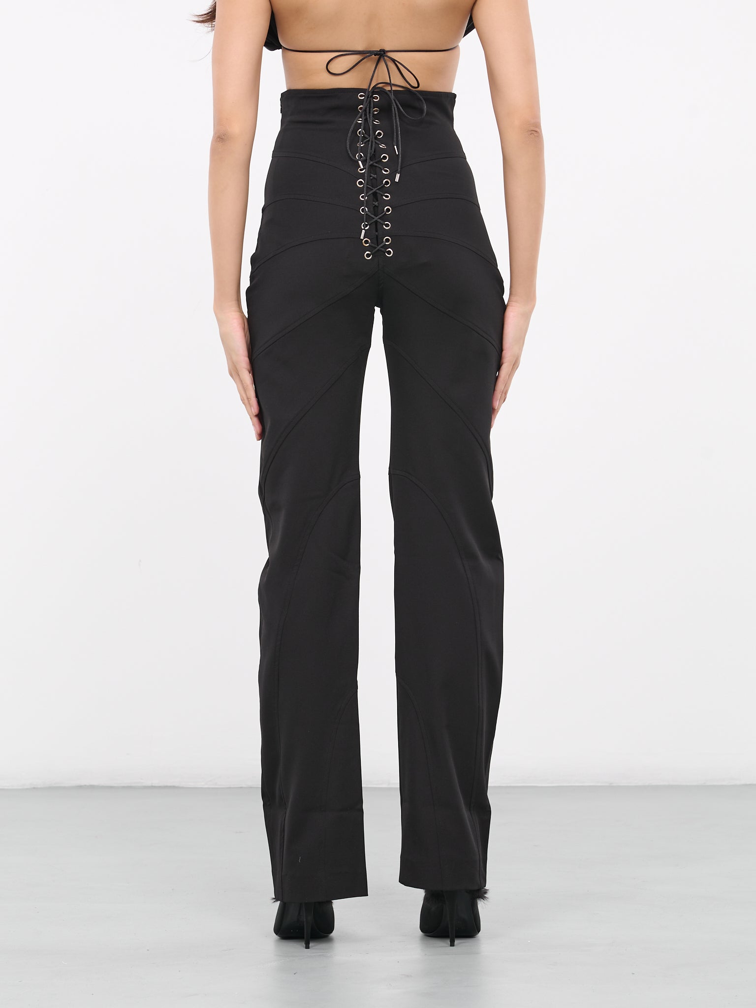 High-waisted Tailored Trousers (P005-BLACK)