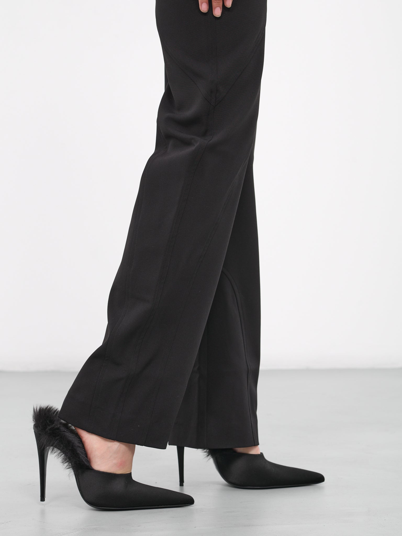High-waisted Tailored Trousers (P005-BLACK)