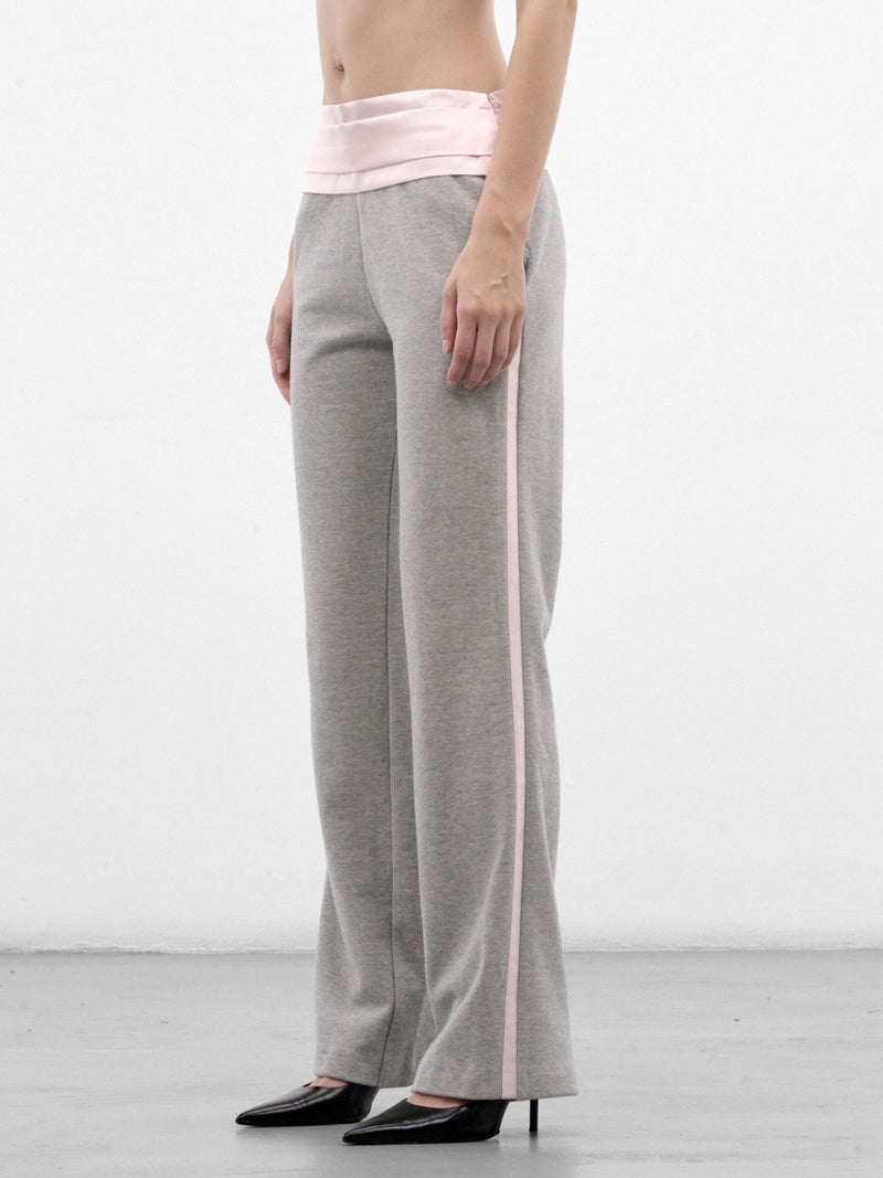 Gray Tuxedo Stripe Sweatpants (P02FW26 COL-2-GREY-PINK)