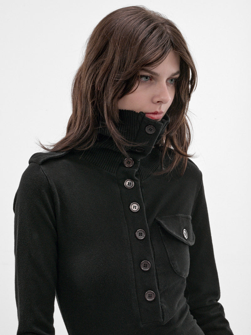 Black Cotton Onesie (P03-01-002BK-BLACK)