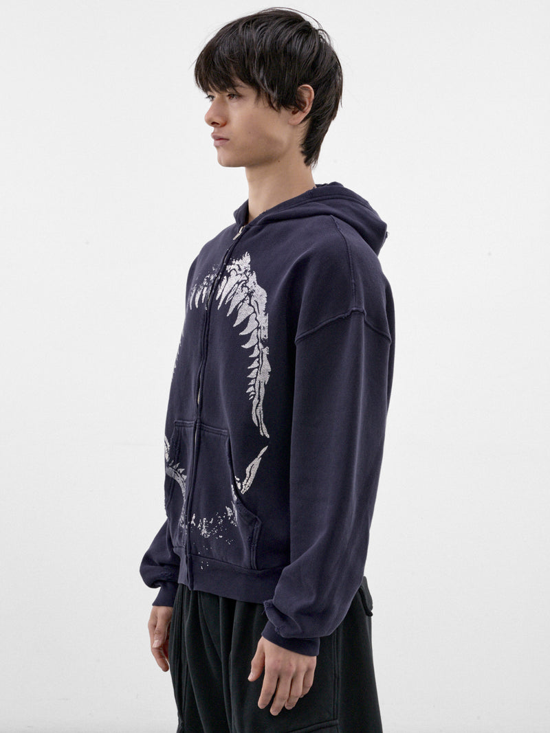 Navy Cotton Jaw Zip Hoodie (P03-04-029NV-NAVY)
