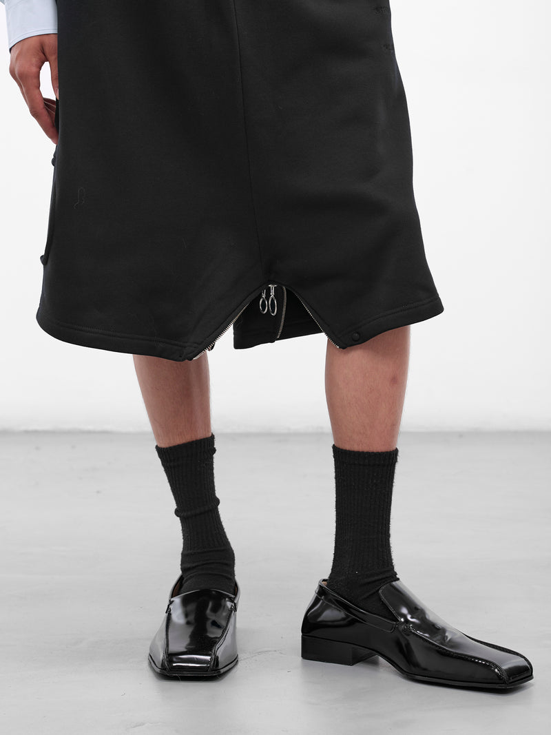 Black Cotton Baggy Bermuda Shorts (P043-C009-BLACK)