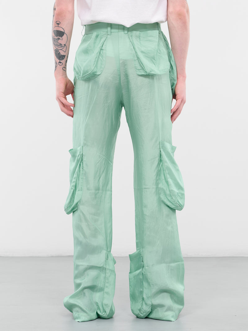 3D Satin Trousers (P08-PALE-GREEN)