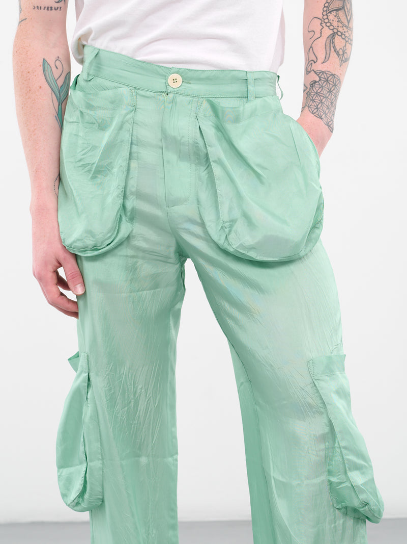 3D Satin Trousers (P08-PALE-GREEN)