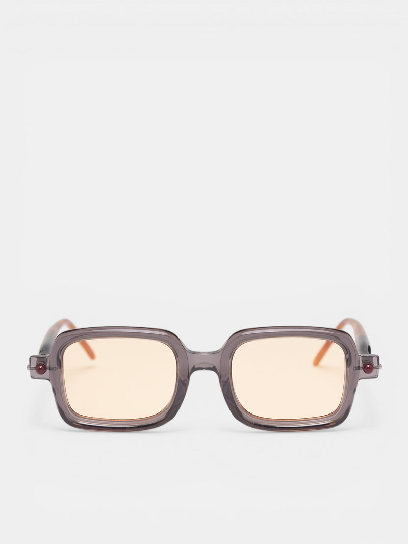 P2 Translucent Rectangular Sunglasses (P2-50-22-GRY-ORANGE)