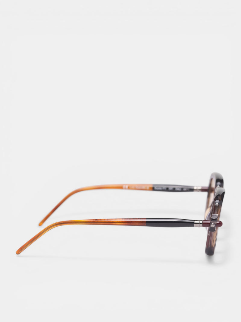 P2 Translucent Rectangular Sunglasses (P2-50-22-GRY-ORANGE)