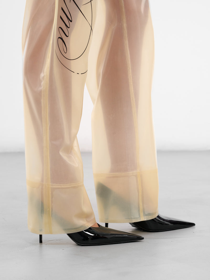 Beige Graphic Latex Trousers (PA-02-AW25-BEIGE)