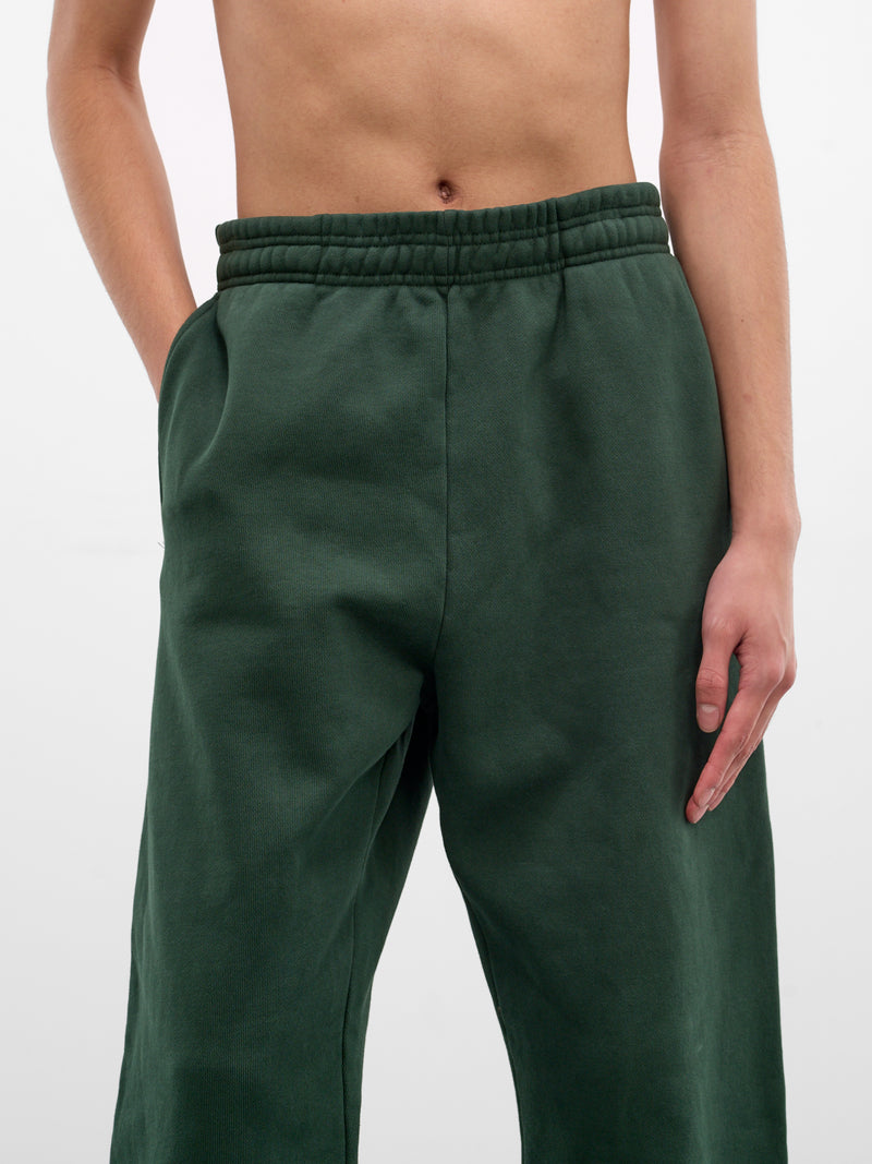 Green Cotton Straight Leg Sweatpants (PA04012-COLLEGE-GREEN)