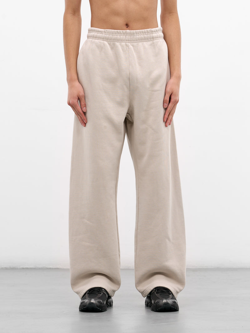 White Cotton Straight Leg Sweatpants (PA04012-OFF-WHITE)