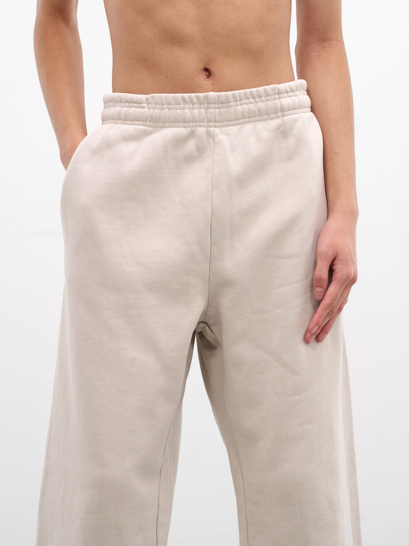 White Cotton Straight Leg Sweatpants (PA04012-OFF-WHITE)