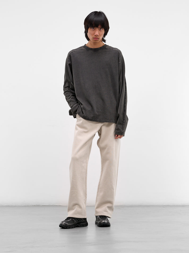 White Cotton Straight Leg Sweatpants (PA04012-OFF-WHITE)