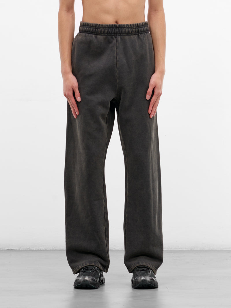 Washed Cotton Straight Leg Sweatpants (PA04012-WASHED-BLACK)