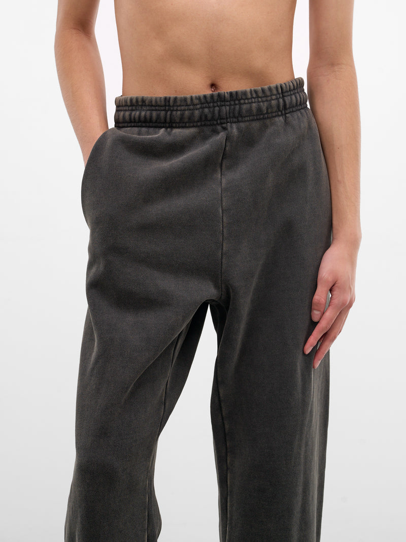 Washed Cotton Straight Leg Sweatpants (PA04012-WASHED-BLACK)