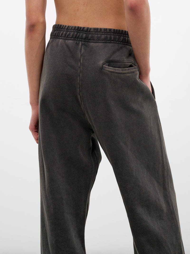 Washed Cotton Straight Leg Sweatpants (PA04012-WASHED-BLACK)