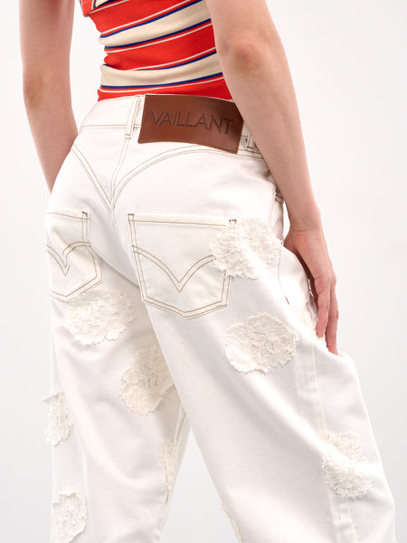 Lace Patch Jeans (PA044B-WHITE-LACE)