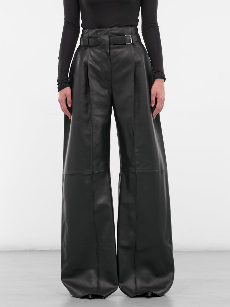 Black Peppo Nappa Leather Trousers (PA07BL-PEPPO-BLACK)