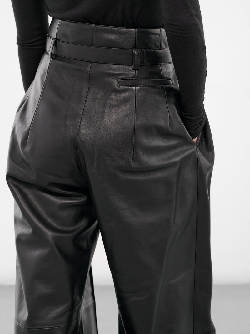 Black Peppo Nappa Leather Trousers (PA07BL-PEPPO-BLACK)