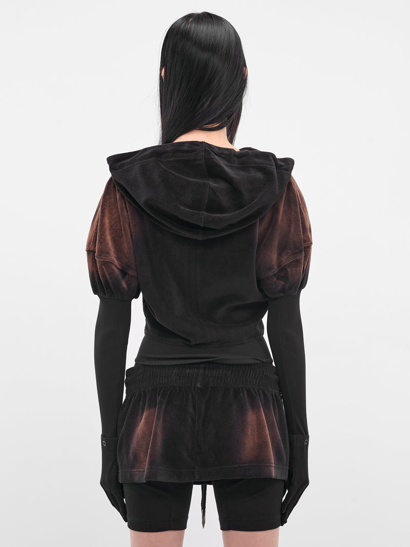 Brown Oversized Paris Zip Hoodie (PAHO0DARK-DARK)