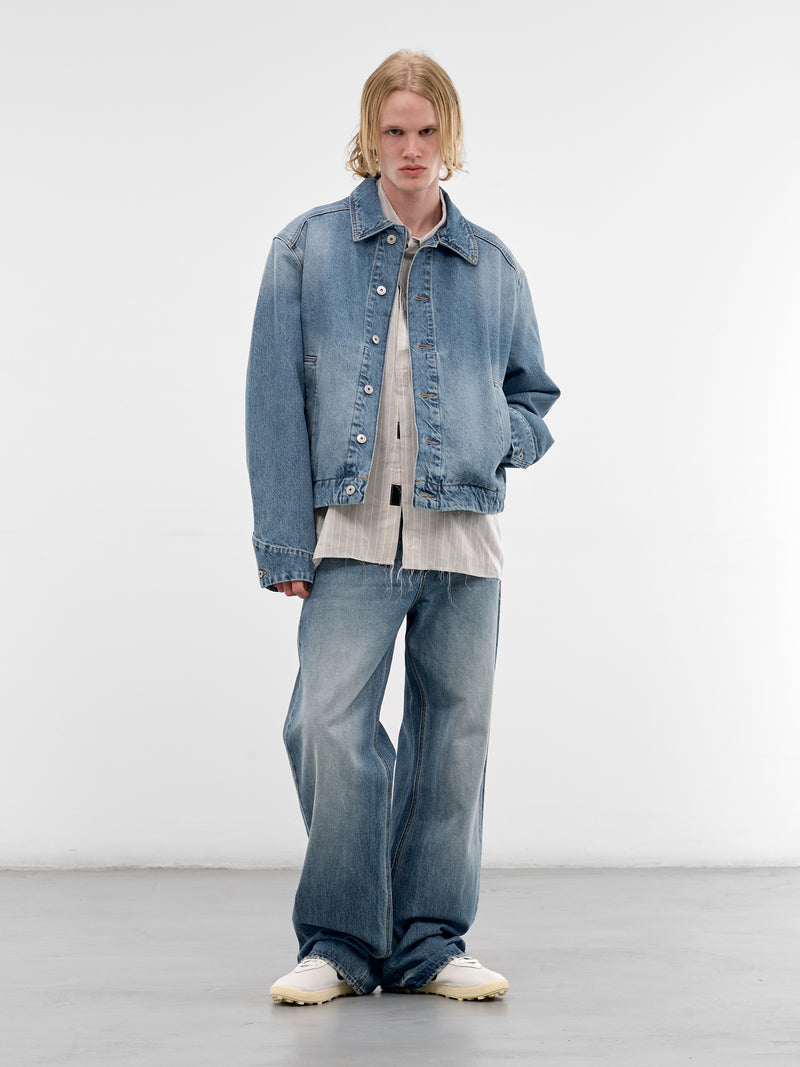 Blue Denim Droit Baggy Jeans (PAM00028AD00038-BLUE-TABAC)