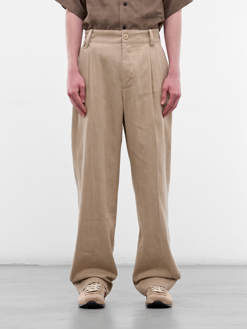 Beige Croisière Linen Trousers (PAM00131AW00738-BEIGE)