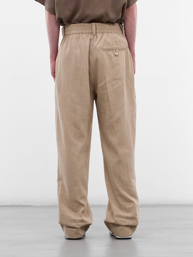 Beige Croisière Linen Trousers (PAM00131AW00738-BEIGE)