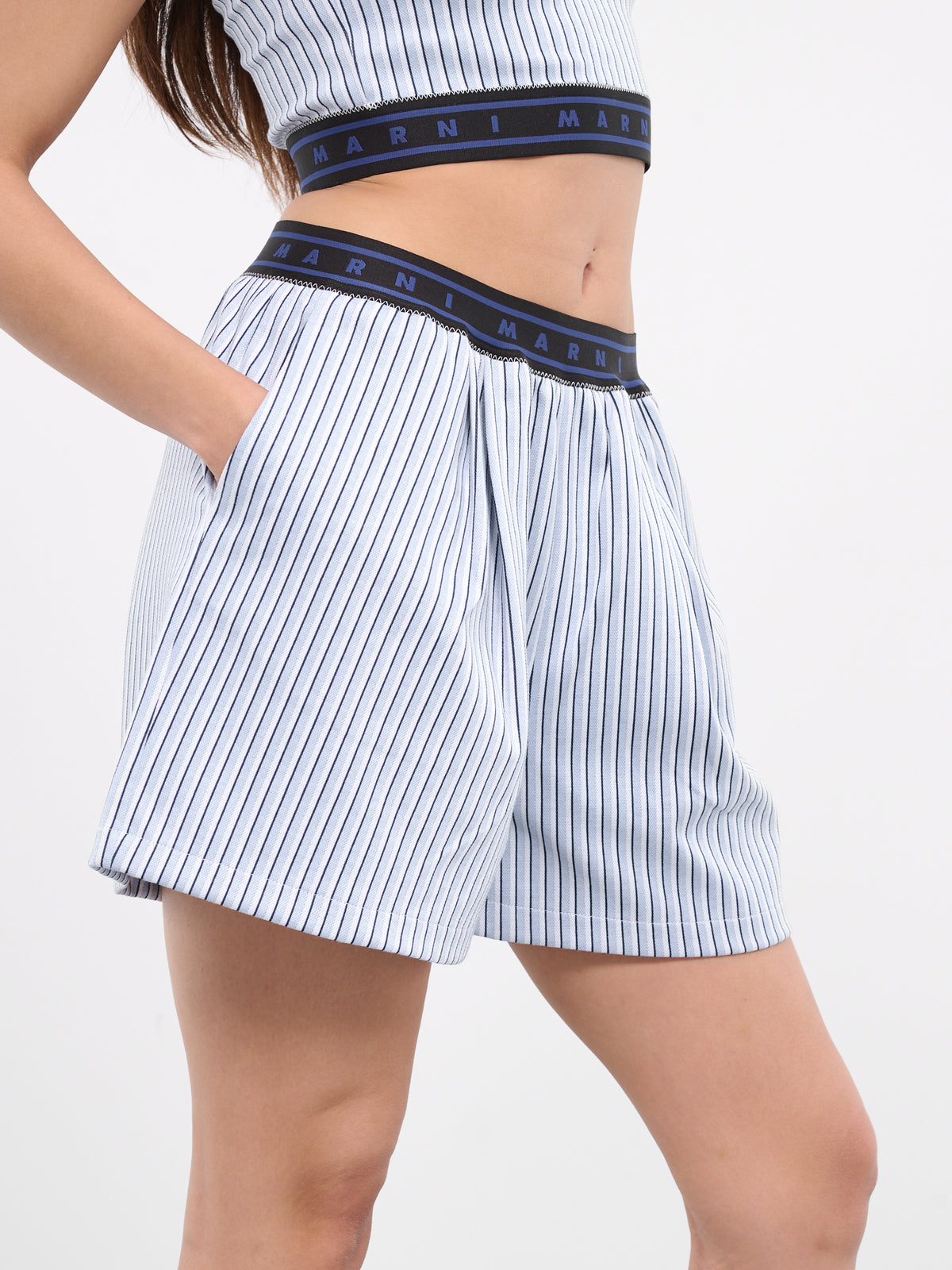 Striped Shorts (PAMA0483A0-UTN913-BLUE-STRIPE)