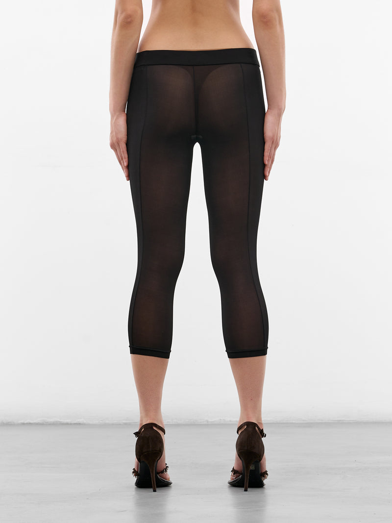 Black Cupro Capri Leggings (PANTS04-BLACK)
