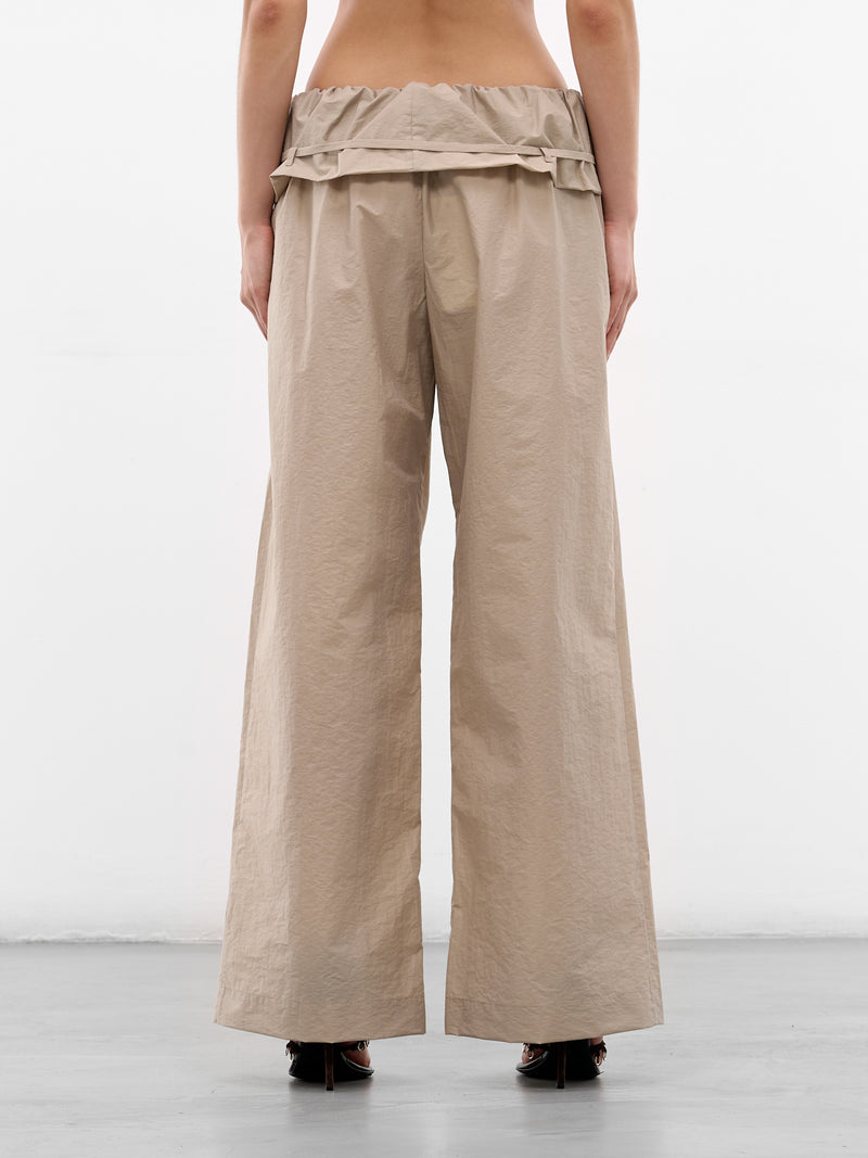 Beige Drawstring Cotton-Nylon Trousers (PANTS06-BEIGE)