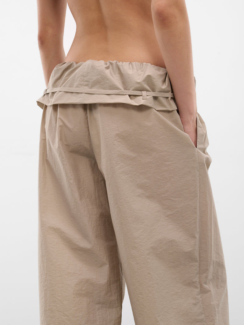 Beige Drawstring Cotton-Nylon Trousers (PANTS06-BEIGE)