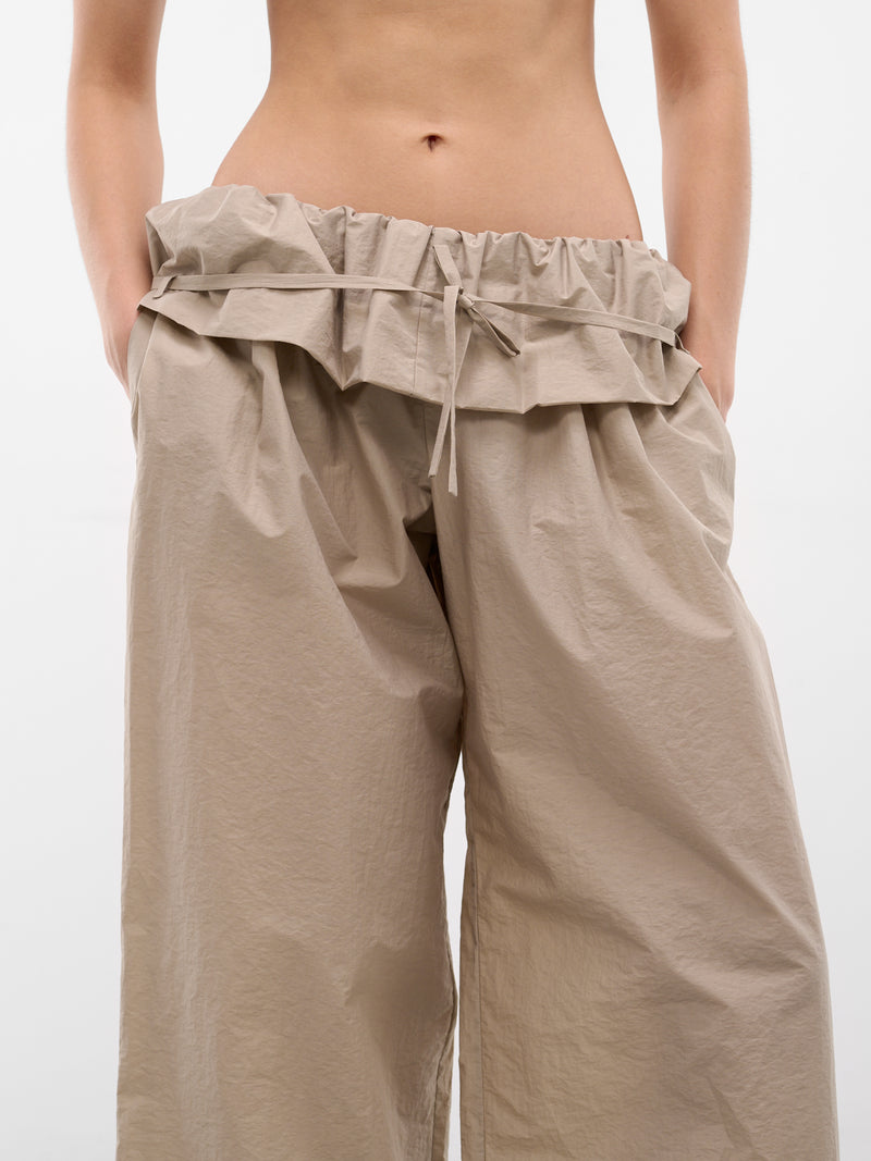 Beige Drawstring Cotton-Nylon Trousers (PANTS06-BEIGE)